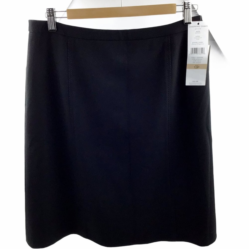 Josephine Chaus Black Career A-line Skirt  12P New